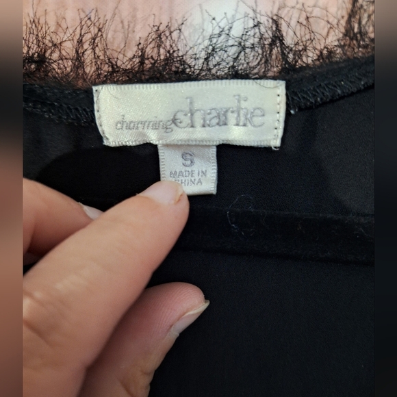 CHARMING CHARLIE BLACK TANK TOP SIZE SMALL - Picture 3 of 3